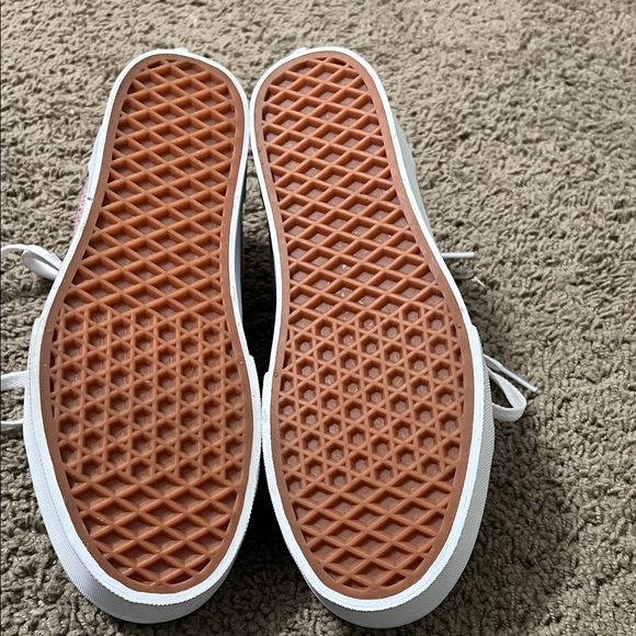 Vans Women's Pink and White Textured Sneakers - Picture 6 of 6
